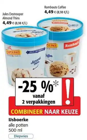 Colruyt Ijsboerke alle potten 500ml aanbieding