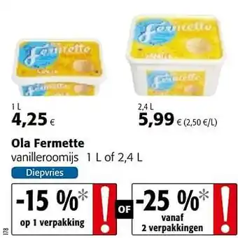 Colruyt Ola fermette vanilleroomijs aanbieding