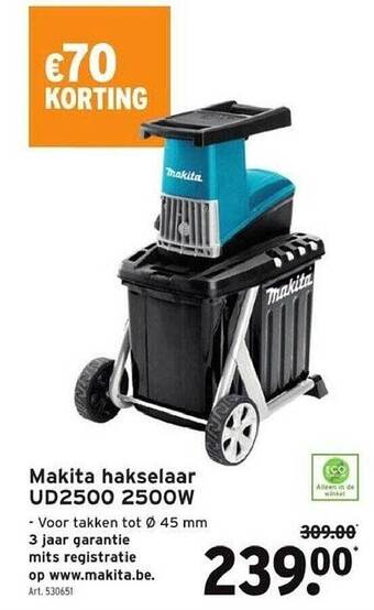GAMMA Makita hakselaar ud2500 2500w aanbieding