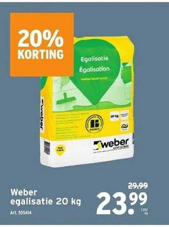 GAMMA Weber egalisatie 20 kg aanbieding