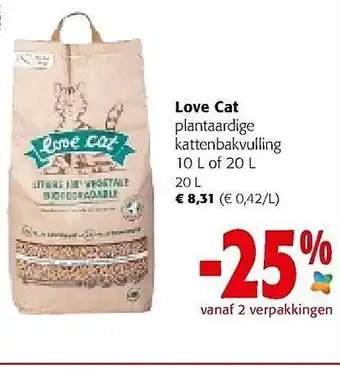 Colruyt Love cat plantaardige kattenbakvulling aanbieding