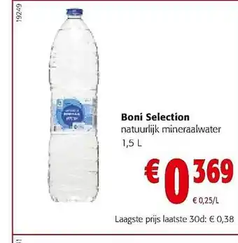 Colruyt Boni selection natuurlijk mineraalwater aanbieding