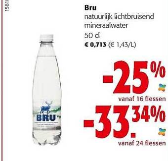 Colruyt Bru natuurlijk lichtbruisend mineraalwater aanbieding