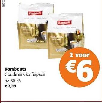 Colruyt Rombouts goudmerk koffiepads aanbieding