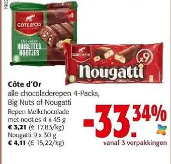 Colruyt Côte d'or chocoladerepen aanbieding