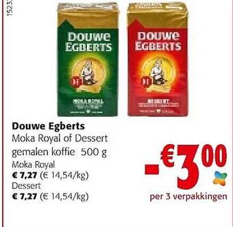 Colruyt Douwe egberts moka royal of dessert gemalen koffie aanbieding