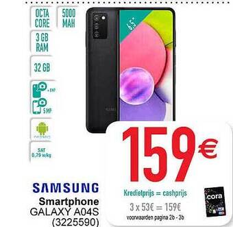 Cora Samsung smartphone galaxy a04s aanbieding