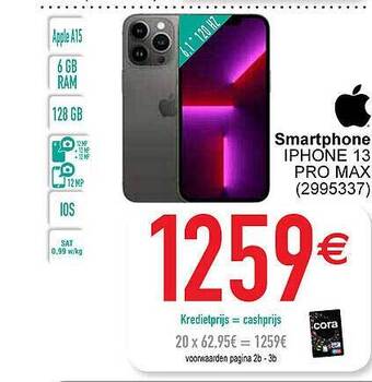 Cora Smartphone iphone 13 pro max aanbieding