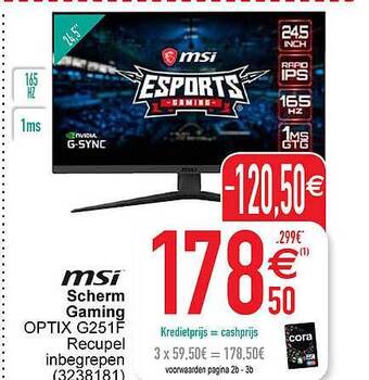 Cora Msi scherm gaming aanbieding