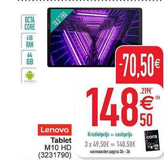 Cora Lenovo tablet aanbieding