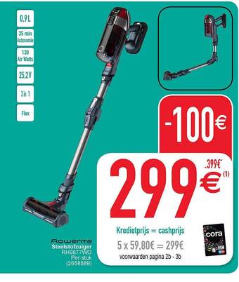 Cora Rowenta steelstofzuiger aanbieding