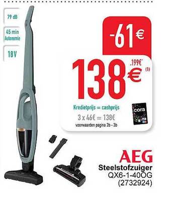 Cora Aeg steelstofzuiger aanbieding