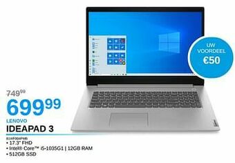 AUVA Lenovo ideapad 3 81wf004pmb aanbieding