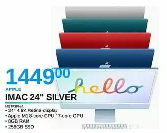 Apple imac 24 silver mgtf3fn-a