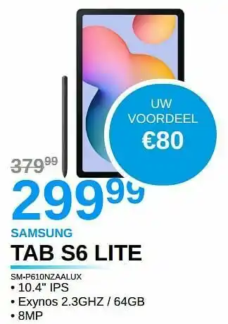 Derco Systems Samsung tab s6 lite sm.p610nzaa1lux aanbieding