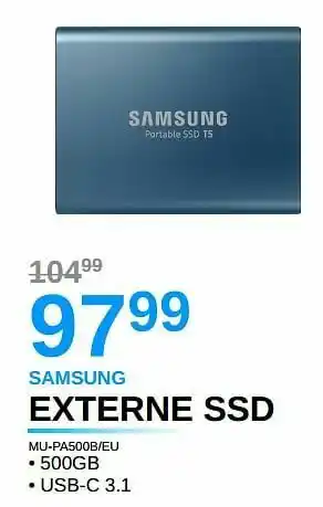 VCD Samsung externe ssd mu-pa500b-eu aanbieding