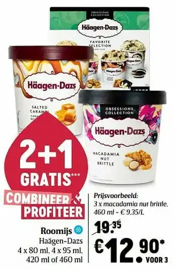 Delhaize Roomijs haägen-dazs macadamia nut brittle aanbieding