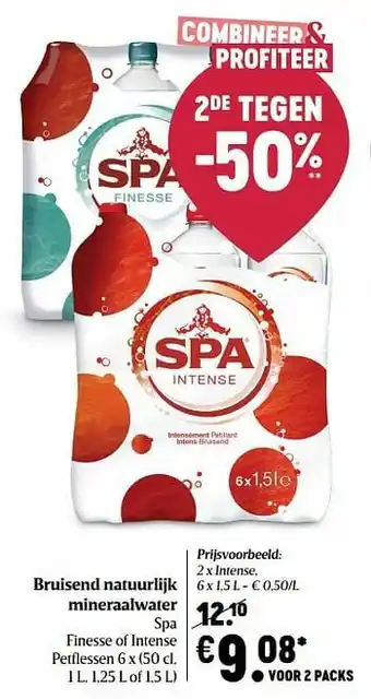 Delhaize Bruisend natuurlijk mineraalwater spa ntense aanbieding