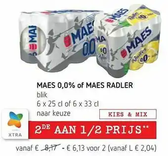 Spar Colruyt Maes 0,0% of maes radler aanbieding