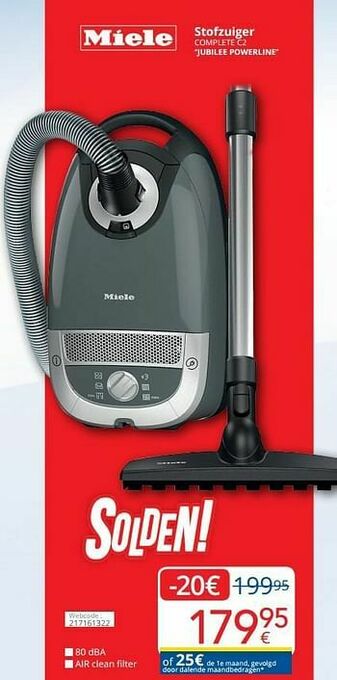 Eldi Miele stofzuiger complete c2 jubilee powerline aanbieding