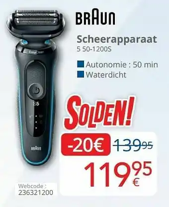 Eldi Braun scheerapparaat 5 50-1200s aanbieding
