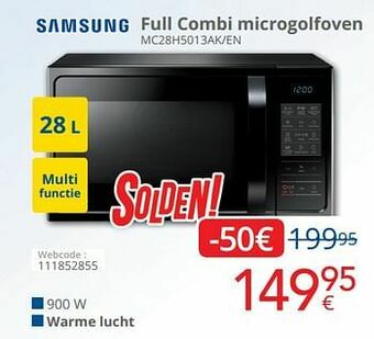 Eldi Samsung full combi microgolfoven mc28h5013ak-en aanbieding