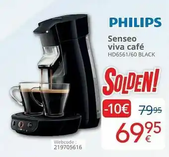 Eldi Philips senseo viva café hd6561-60 black aanbieding