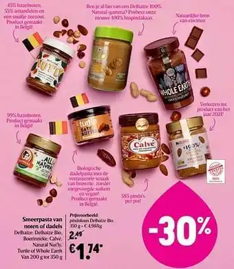 Pindakaas delhaize bio