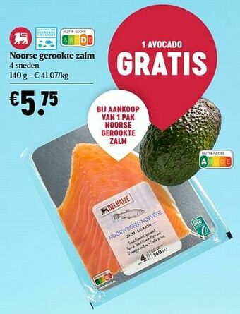 Delhaize Noorse gerookte zalm aanbieding