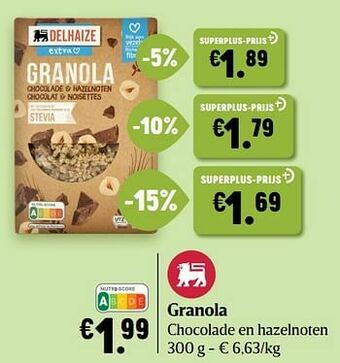 Delhaize Granola aanbieding