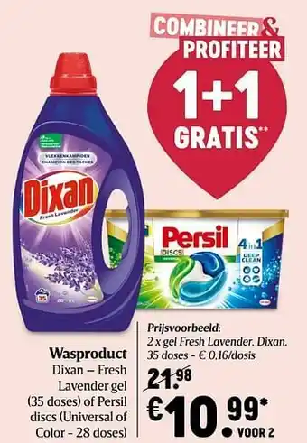Delhaize Gel fresh lavender, dixan aanbieding
