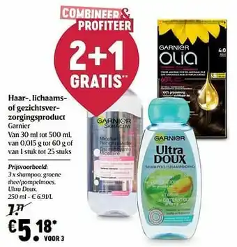 Delhaize Shampoo, groene thee-pompelmoes, ultra doux aanbieding