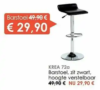 Barstoel, zit zwart, hoogte verstelbaar