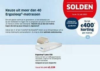 Sleeplife Ergosleep latex 550 aanbieding