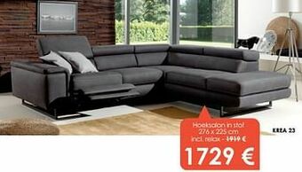 Krea Hoeksalon in stof aanbieding
