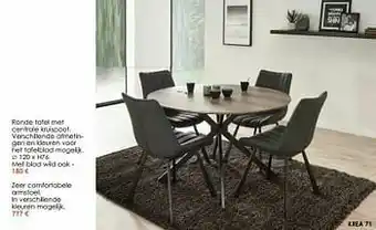 Ronde tafel met centrale kruispoot