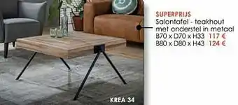 Krea Salontafel - teakhout aanbieding