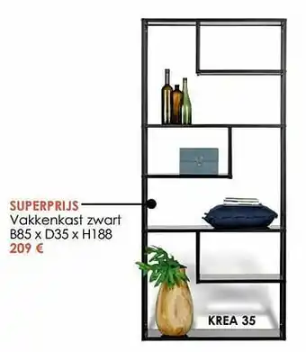 Krea Vakkenkast zwart aanbieding