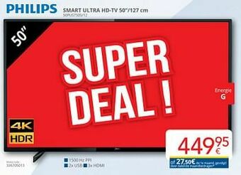 Eldi Philips smart ultra hd-tv 50``-127 cm 50pus7505-12 aanbieding