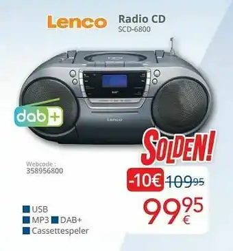 Eldi Lenco radio cd scd-6800 aanbieding