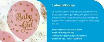 Latexballonnen ballon baby girl wit-roze