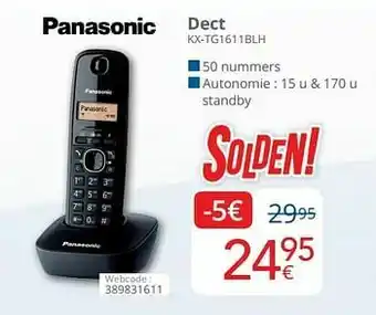 Panasonic dect kx-tg1611blh