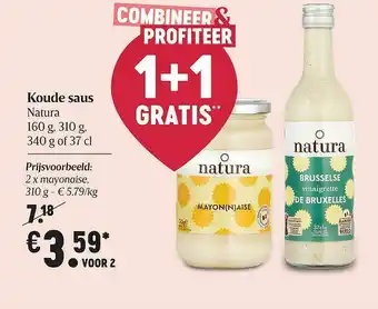 Delhaize Koude Saus Natura aanbieding