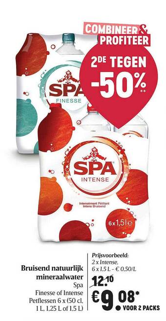 Delhaize Bruisend Natuurlijk Mineraalwater Spa aanbieding