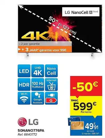 Carrefour Lg 50nano776pa Led-tv aanbieding