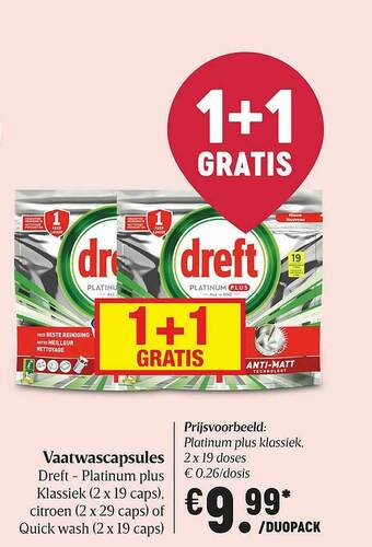 Vaatwascapsules Dreft