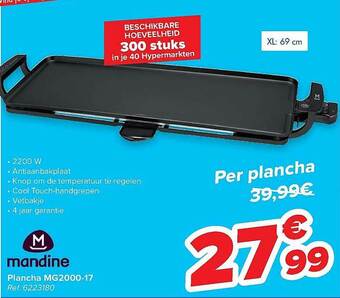 Carrefour Mandine Plancha Mg2000-17 aanbieding