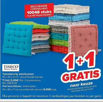 Carrefour Tiseco Tweekleurig Stoelkussen aanbieding