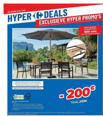 Carrefour Set Tafel + 6 Stoelen Louga aanbieding