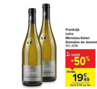 Carrefour Frankrijk Loire Menetou-salon Domaine De Jesmet aanbieding